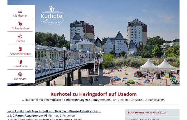 Vorschau von www.kurhotel-heringsdorf.de, Kurhotel und Rehaklinik