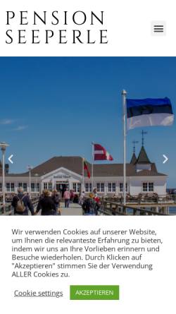 Vorschau der mobilen Webseite www.seeperle-ahlbeck.de, Pension Seeperle
