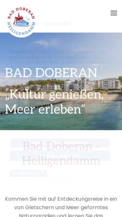 Vorschau der mobilen Webseite www.bad-doberan.de, Bad Doberan, Ostseebad Heiligendamm
