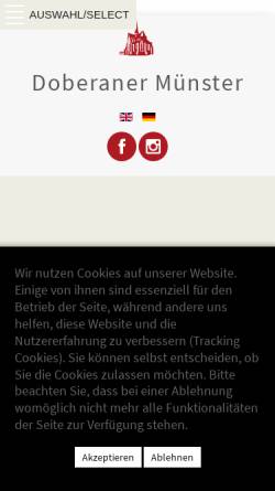 Vorschau der mobilen Webseite www.muenster-doberan.de, Evangelisch-Lutherische Kirchgemeinde Bad Doberan