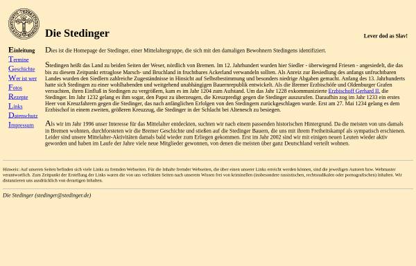 Vorschau von www.stedinger.de, Die Stedinger
