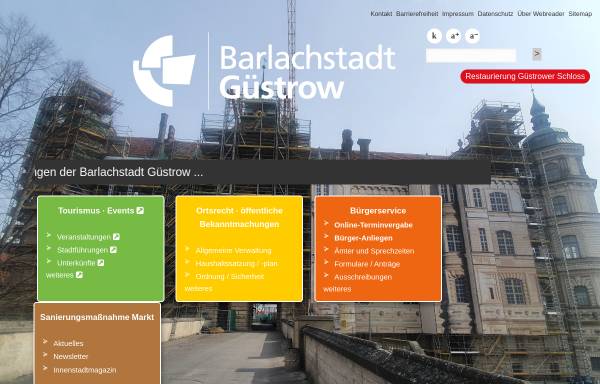 Vorschau von www.guestrow.de, Barlachstadt Güstrow