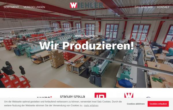 Vorschau von wiehler-textilfabrik.de, Danilo Wiehler Textilfabrik