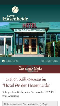 Vorschau der mobilen Webseite www.hotel-hasenheide.de, Hotel an der Hasenheide
