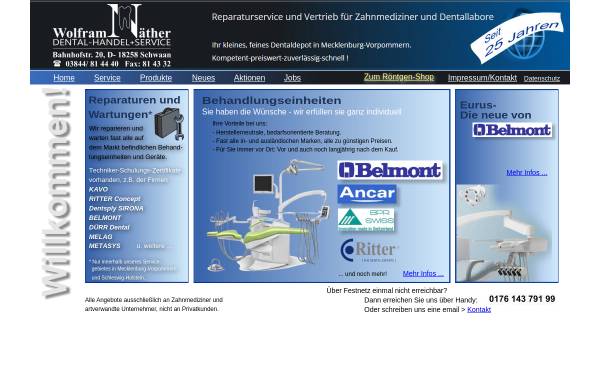 Vorschau von www.naetherdental.de, Dental-Handel und Reparaturservice für Zahnärzte,Kieferorthopäden,Zahnlabore