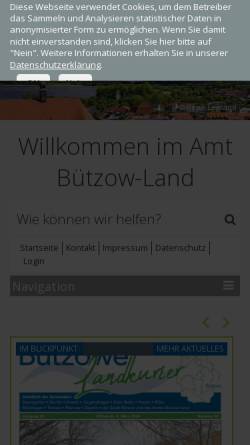 Vorschau der mobilen Webseite www.buetzow.de, Stadt Bützow