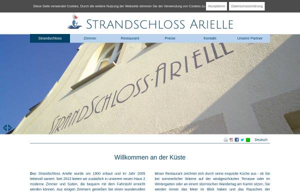 Vorschau von www.strandschloss-arielle.de, Ferienanlage Strandschloss Arielle