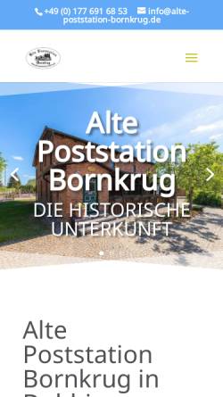 Vorschau der mobilen Webseite www.alte-poststation-bornkrug.de, Alte Poststation Bornkrug