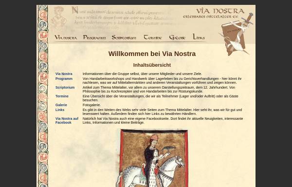 Vorschau von www.vianostra.at, Via Nostra - erlebbares Mittelalter