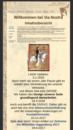 Vorschau der mobilen Webseite www.vianostra.at, Via Nostra - erlebbares Mittelalter