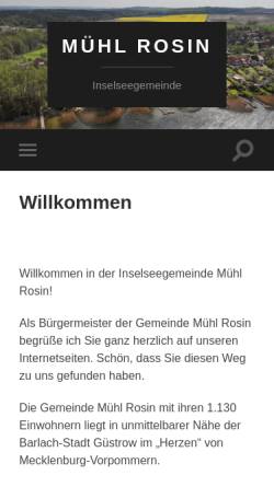 Vorschau der mobilen Webseite www.muehlrosin.de, Mühl Rosin