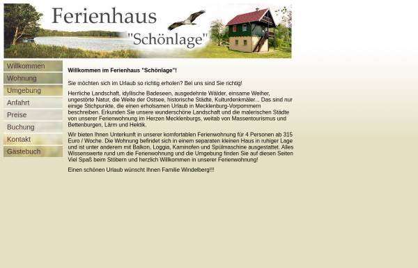 Vorschau von www.ferienhaus-schoenlage.de, Ferienwohnung Laubfrosch, Inhaber Christiane und Stephan Windelberg