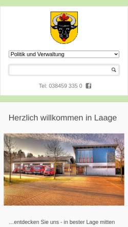 Vorschau der mobilen Webseite www.stadt-laage.de, Stadt Laage