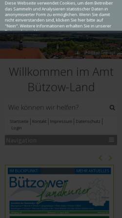 Vorschau der mobilen Webseite amt-buetzow-land.eu, Amt Bützow-Land