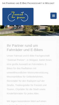 Vorschau der mobilen Webseite www.zweirad-pretzer.de, Zweirad-Pretzer