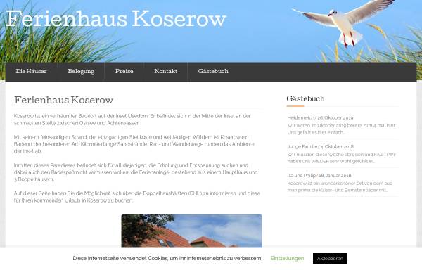 Vorschau von www.xn--ferienhuser-koserow-mwb.de, Ferienhäuser Wegner