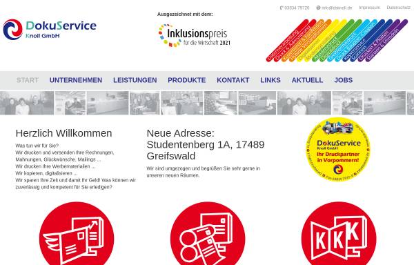 Vorschau von www.kuvertierdienst.de, Dokuservice Knoll GmbH