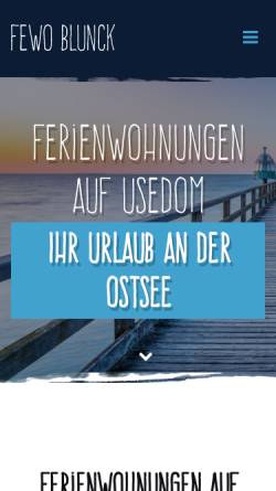 Vorschau der mobilen Webseite usedom-zinnowitz.com, Ferienwohnungen Blunck im Haus Seeadler
