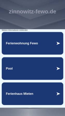 Vorschau der mobilen Webseite www.zinnowitz-fewo.de, Ferienwohnungen Siedler