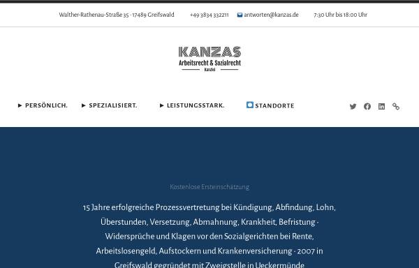 Vorschau von www.kanzas.de, KANZAS Kanzlei für Arbeitsrecht & Sozialrecht