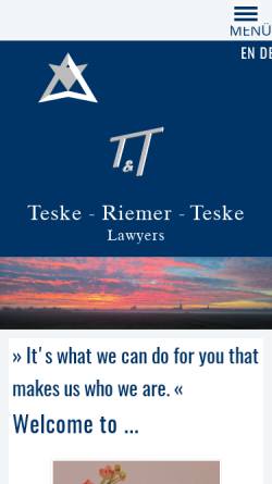Vorschau der mobilen Webseite www.ra-riemer.de, Rechtsanwälte Teske und Riemer