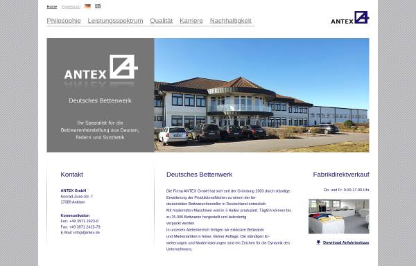 Vorschau von www.antex.de, Antex GmbH