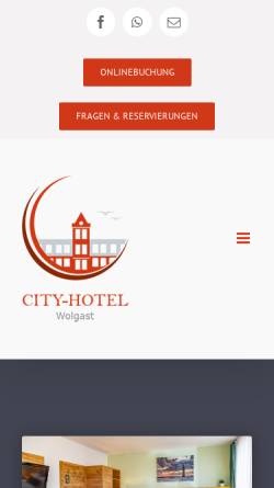 Vorschau der mobilen Webseite www.city-hotel-wolgast.de, City-Hotel