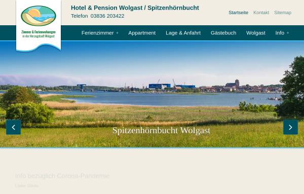 Vorschau von www.pensionspitzenhoernbucht.de, Ferienunterkünfte Drechsler