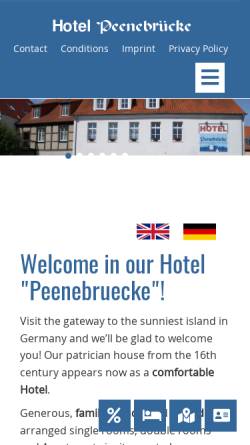 Vorschau der mobilen Webseite www.hotel-peenebruecke.de, Hotel Peenebrücke