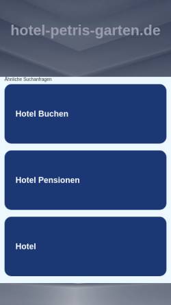 Vorschau der mobilen Webseite www.hotel-petris-garten.de, Restaurant und Hotel Petri´s Garten