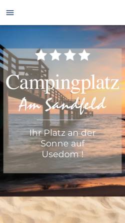 Vorschau der mobilen Webseite amsandfeld.de, Campingplatz Am Sandfeld