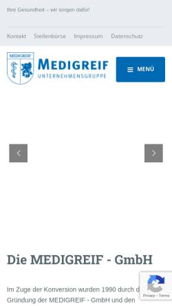 Vorschau der mobilen Webseite www.medigreif.de, Medigreif