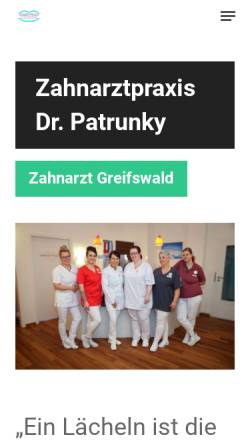 Vorschau der mobilen Webseite dr-patrunky.de, Zahnärztin Dr. Isolde Patrunky