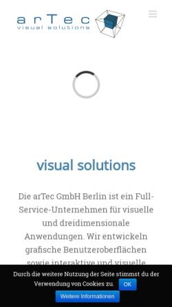 Vorschau der mobilen Webseite www.artec-berlin.de, arTec Gesellschaft für computerunterstützte Darstellungstechnik mbH