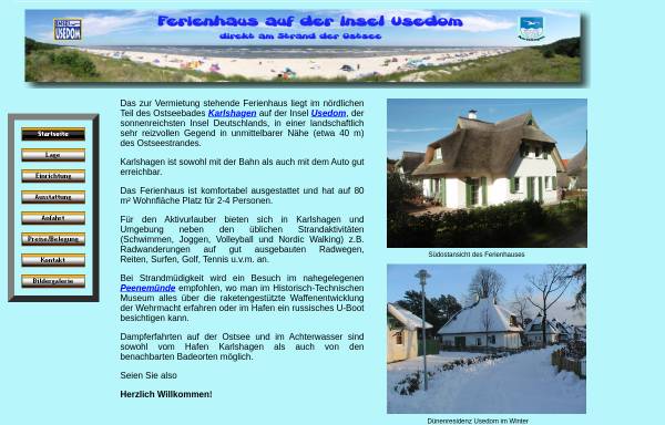 Vorschau von www.ferienhaus-karlshagen.info, Ferienhaus Pridöhl
