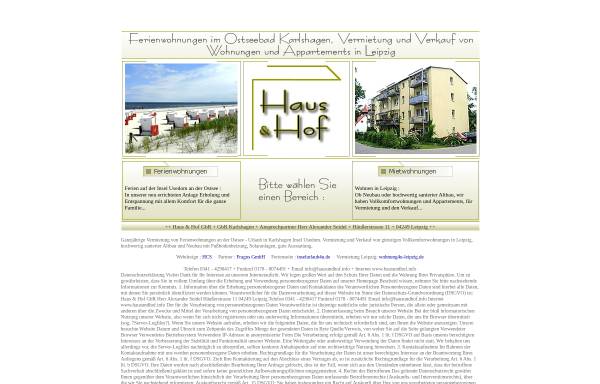Vorschau von www.hausundhof.info, Ferienwohnungen Haus & Hof GbR