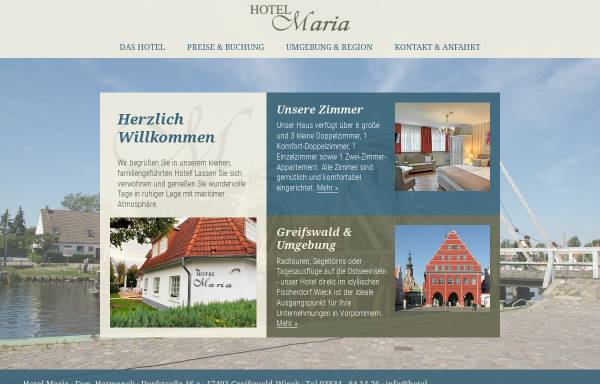Vorschau von www.hotel-maria.de, Hotel und Restaurant Maria und Triton
