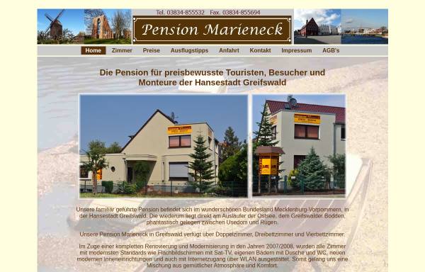 Vorschau von www.pension-marieneck.de, Pension Marieneck