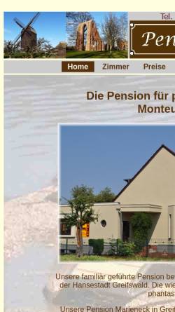 Vorschau der mobilen Webseite www.pension-marieneck.de, Pension Marieneck