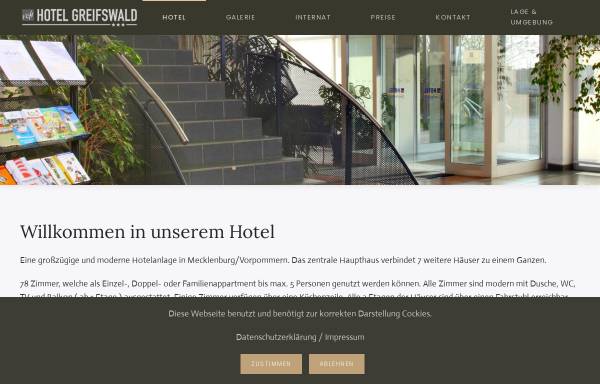 Vorschau von vchhotel-greifswald.de, VCH Hotel