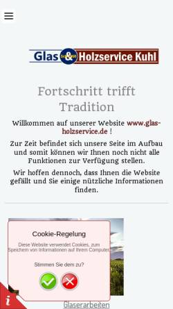 Vorschau der mobilen Webseite www.glas-holzservice.de, Glas- und Holzservice Kuhl