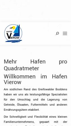 Vorschau der mobilen Webseite hafen-vierow.de, Hafen Vierow GmbH