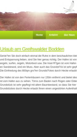 Vorschau der mobilen Webseite www.ferienidyll-greifswalder-bodden.eu, Ferienhaus Weigel