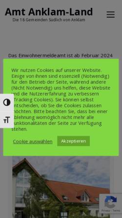 Vorschau der mobilen Webseite www.amt-anklam-land.de, Amt Anklam Land