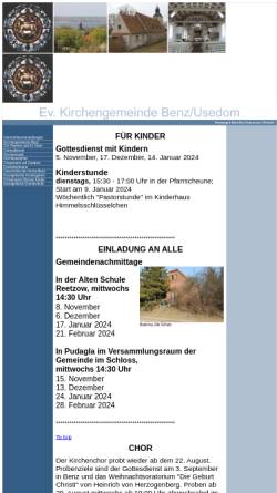 Vorschau der mobilen Webseite www.kirche-benz.de, St.-Petri-Kirchengemeinde Benz