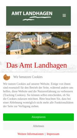 Vorschau der mobilen Webseite www.landhagen.de, Amt Landhagen