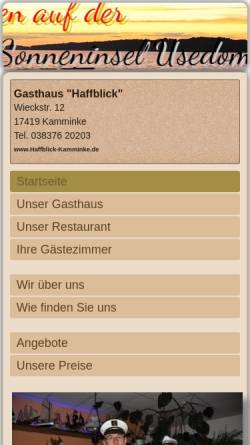 Vorschau der mobilen Webseite www.haffblick-kamminke.de, Gasthaus Haffblick