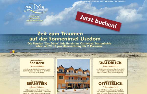Vorschau von www.pension-zur-duene.de, Pension Zur Düne; Inhaber: Dilk und Partner GbR