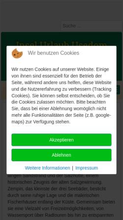 Vorschau der mobilen Webseite www.insel-urlaub-usedom.de, Ferienwohnungen-Verzeichnis von H.-Jürgen Döring