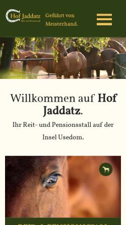 Vorschau der mobilen Webseite hof-jaddatz.de, Reiterhof Jaddatz